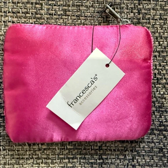 Hot Pink 💖💖 Beaded “Tacos & Tequila” Coin Pouch | Francesca’s NWOT - Picture 2 of 3